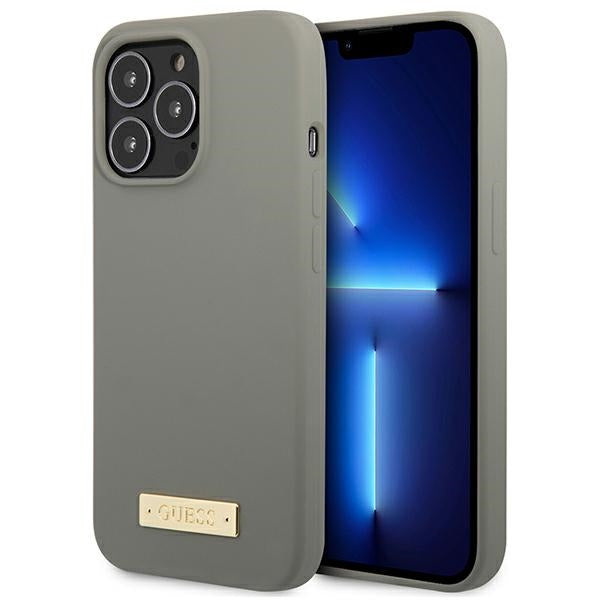Guess MagSafe silikoninis dėklas iPhone 13/13 Pro – pilkas