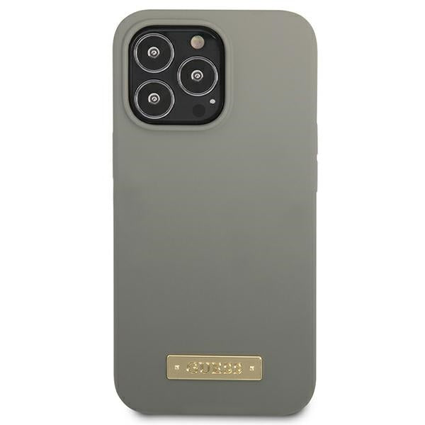 Guess MagSafe silikoninis dėklas iPhone 13/13 Pro – pilkas