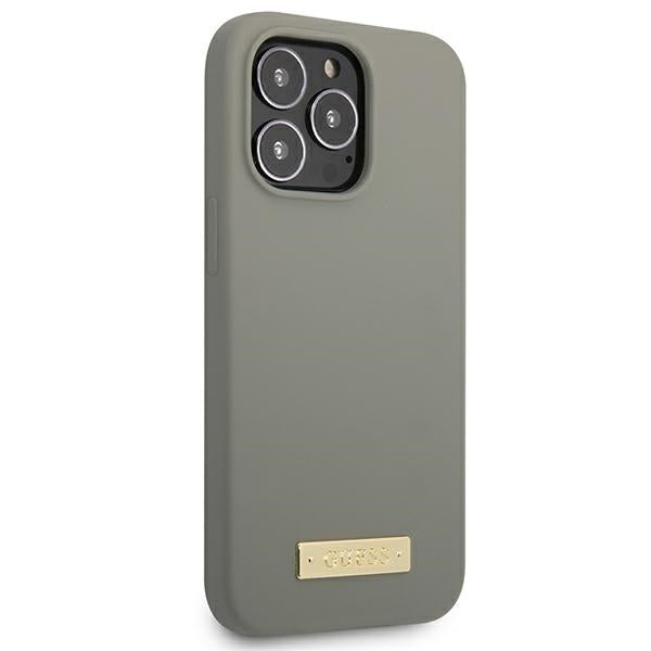 Guess MagSafe silikoninis dėklas iPhone 13/13 Pro – pilkas