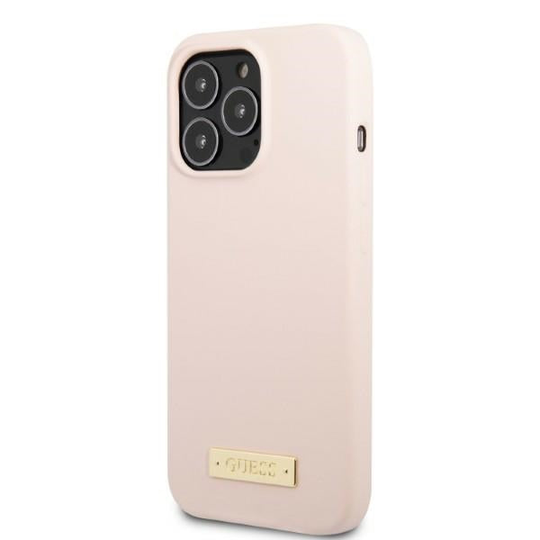 Guess MagSafe silikoninis dėklas iPhone 13 / 13 Pro – rožinis