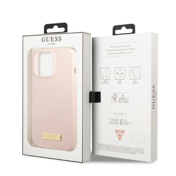 Guess MagSafe silikoninis dėklas iPhone 13 / 13 Pro – rožinis