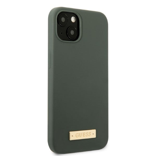 Guess silikoninis MagSafe dėklas iPhone 13 – žalias/khaki