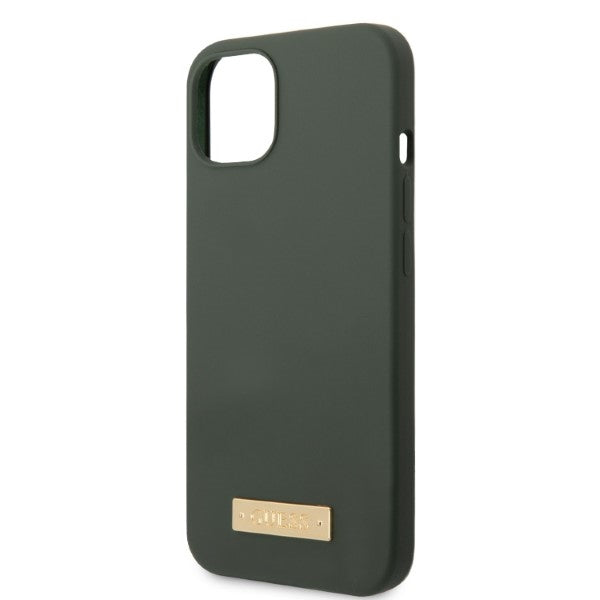 Guess silikoninis MagSafe dėklas iPhone 13 – žalias/khaki