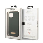 Guess silikoninis MagSafe dėklas iPhone 13 – žalias/khaki