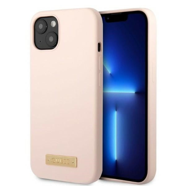 Guess MagSafe silikoninis dėklas iPhone 13 – rožinis