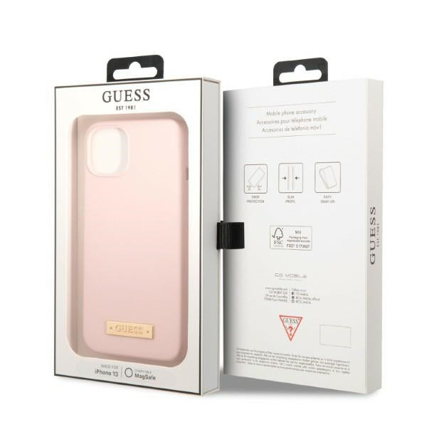 Guess MagSafe silikoninis dėklas iPhone 13 – rožinis