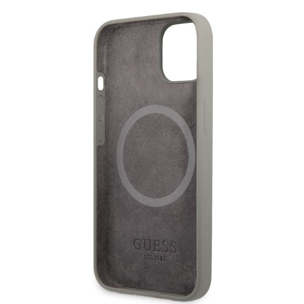 Guess MagSafe silikoninis dėklas iPhone 13 mini – pilkas