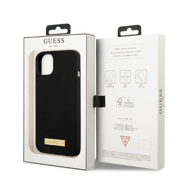 Guess MagSafe silikoninis dėklas iPhone 13 mini – juodas