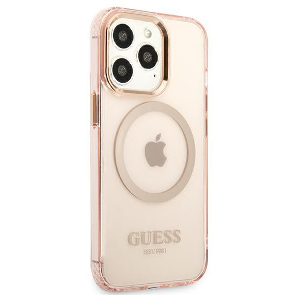 Guess MagSafe dėklas iPhone 13 Pro Max – rožinis