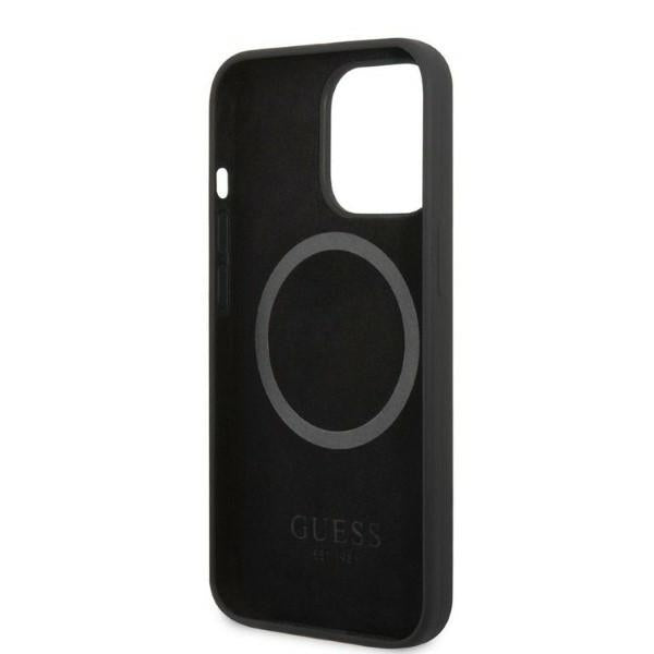 Guess MagSafe silikoninis dėklas iPhone 13 Pro Max – juodas