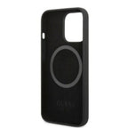 Guess MagSafe silikoninis dėklas iPhone 13 Pro Max – juodas