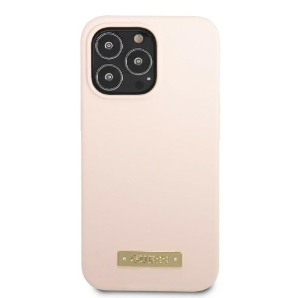 Guess MagSafe silikoninis dėklas iPhone 13 Pro Max – rožinis