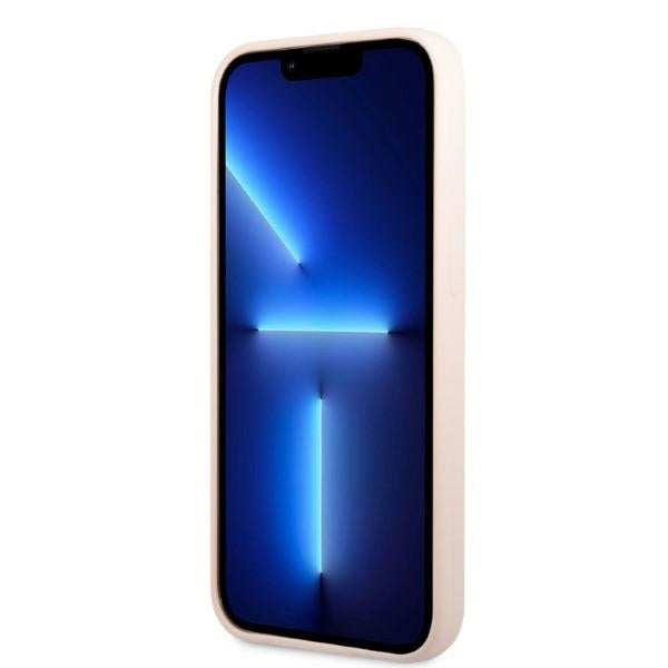 Guess MagSafe silikoninis dėklas iPhone 13 Pro Max – rožinis