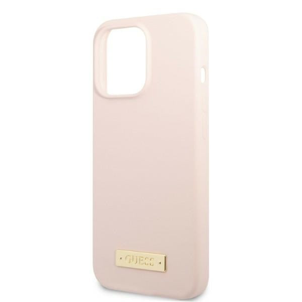Guess MagSafe silikoninis dėklas iPhone 13 Pro Max – rožinis