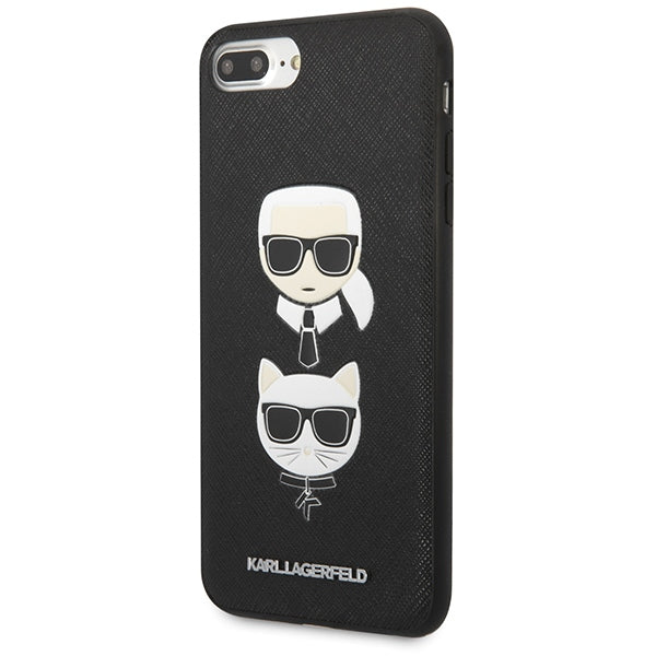 Karl Lagerfeld Saffiano Karl&Choupette Head dėklas, skirtas iPhone 7 Plus / iPhone 8 Plus - juodas -- iPhone 7 Plus /...