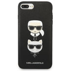 Karl Lagerfeld Saffiano Karl&Choupette Head dėklas, skirtas iPhone 7 Plus / iPhone 8 Plus - juodas -- iPhone 7 Plus /...