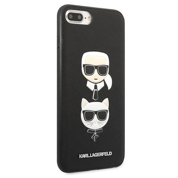 Karl Lagerfeld Saffiano Karl&Choupette Head dėklas, skirtas iPhone 7 Plus / iPhone 8 Plus - juodas -- iPhone 7 Plus /...