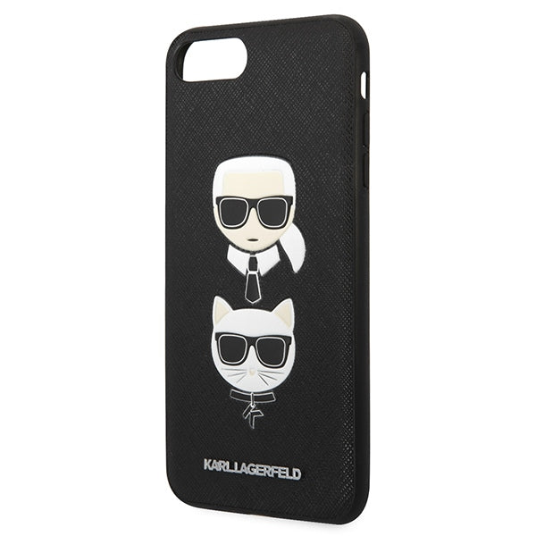 Karl Lagerfeld Saffiano Karl&Choupette Head dėklas, skirtas iPhone 7 Plus / iPhone 8 Plus - juodas -- iPhone 7 Plus /...