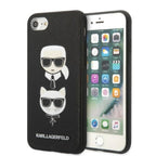 Karlas Lagerfeldas KLHCI8SAKICKCBK iPhone 7/8 / SE 2020 / SE 2022 juodas/juodas kietas dėklas Saffiano Karl&Choupette...