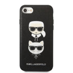 Karlas Lagerfeldas KLHCI8SAKICKCBK iPhone 7/8 / SE 2020 / SE 2022 juodas/juodas kietas dėklas Saffiano Karl&Choupette...