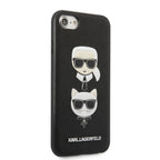 Karlas Lagerfeldas KLHCI8SAKICKCBK iPhone 7/8 / SE 2020 / SE 2022 juodas/juodas kietas dėklas Saffiano Karl&Choupette...