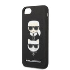 Karlas Lagerfeldas KLHCI8SAKICKCBK iPhone 7/8 / SE 2020 / SE 2022 juodas/juodas kietas dėklas Saffiano Karl&Choupette...