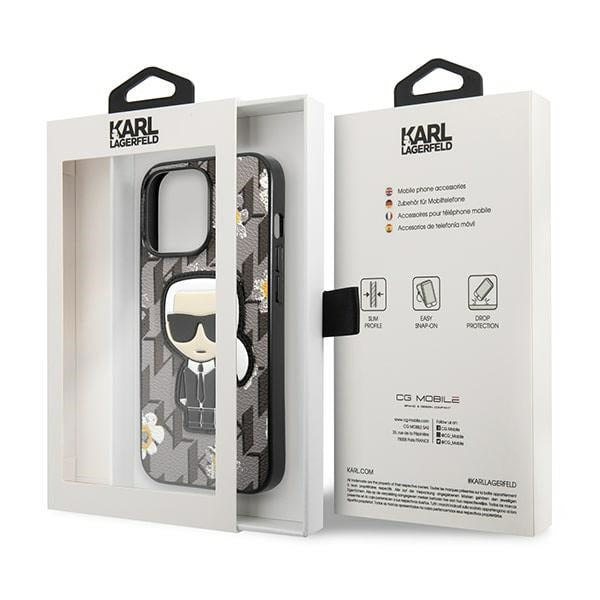 Karl Lagerfeld kietas dėklas iPhone 13/13 Pro – pilkas