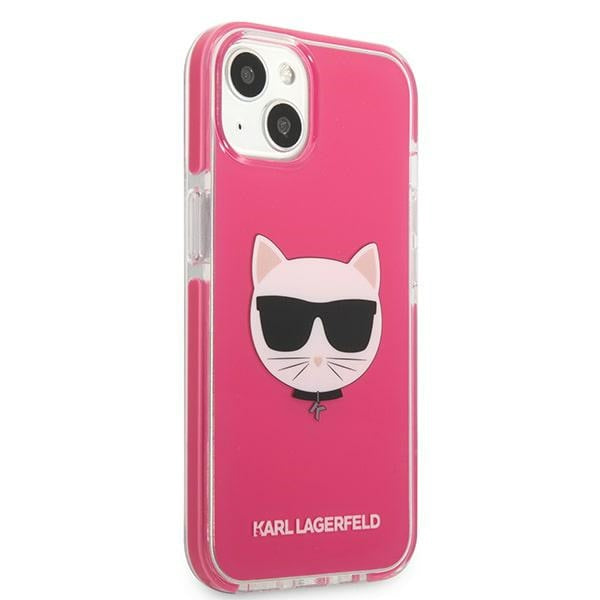 Karl Lagerfeld Choupette Head dėklas iPhone 13 – fuksija