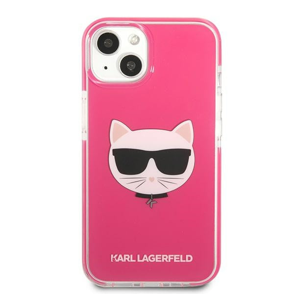 Karl Lagerfeld Choupette Head dėklas iPhone 13 mini – fuksija