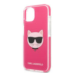 Karl Lagerfeld Choupette Head dėklas iPhone 13 mini – fuksija