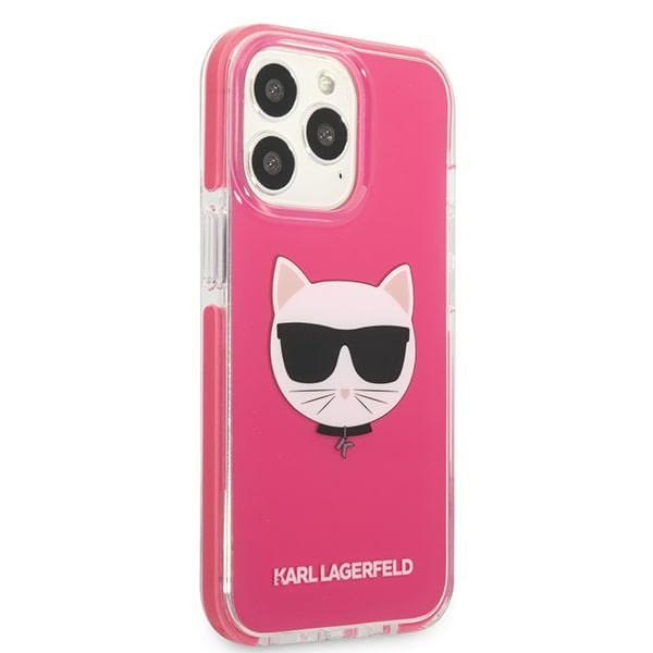 Karl Lagerfeld Choupette Head dėklas iPhone 13 Pro Max – fuksija