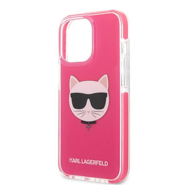 Karl Lagerfeld Choupette Head dėklas iPhone 13 Pro Max – fuksija
