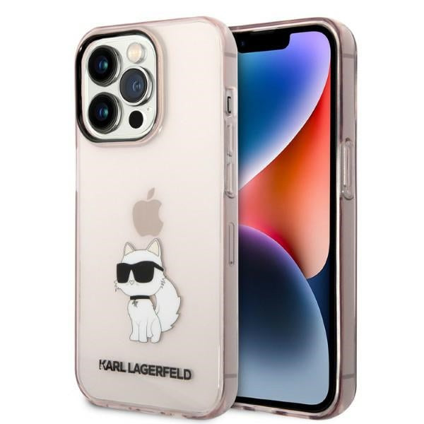Karl Lagerfeld Choupette dėklas iPhone 14 Pro – rožinis
