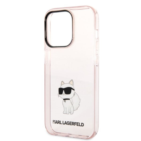Karl Lagerfeld Choupette dėklas iPhone 14 Pro – rožinis