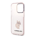Karl Lagerfeld Choupette dėklas iPhone 14 Pro – rožinis