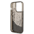 Karl Lagerfeld Liquid Glitter dėklas iPhone 14 Pro – juodas