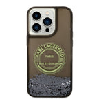 Karl Lagerfeld Liquid Glitter RSG dėklas iPhone 14 Pro – juodas