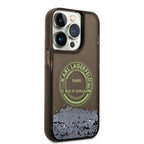 Karl Lagerfeld Liquid Glitter RSG dėklas iPhone 14 Pro – juodas