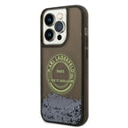 Karl Lagerfeld Liquid Glitter RSG dėklas iPhone 14 Pro – juodas
