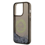 Karl Lagerfeld Liquid Glitter RSG dėklas iPhone 14 Pro – juodas