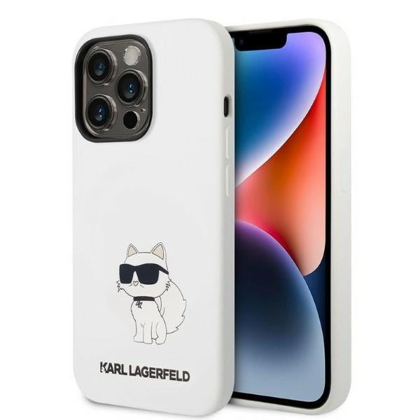 Karl Lagerfeld silikoninis dėklas iPhone 14 Pro – baltas -- iPhone 14 Pro