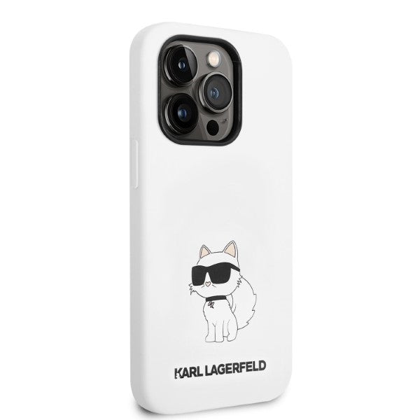 Karl Lagerfeld silikoninis dėklas iPhone 14 Pro – baltas -- iPhone 14 Pro