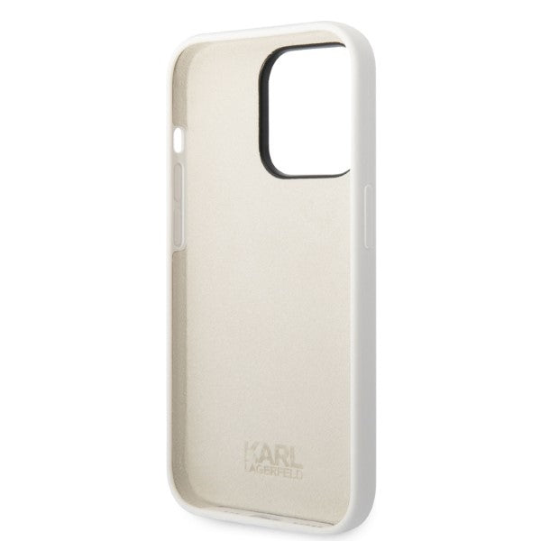 Karl Lagerfeld silikoninis dėklas iPhone 14 Pro – baltas -- iPhone 14 Pro