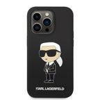Karl Lagerfeld silikoninis dėklas iPhone 14 Pro – juodas