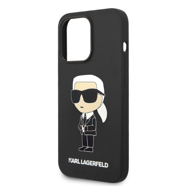 Karl Lagerfeld silikoninis dėklas iPhone 14 Pro – juodas