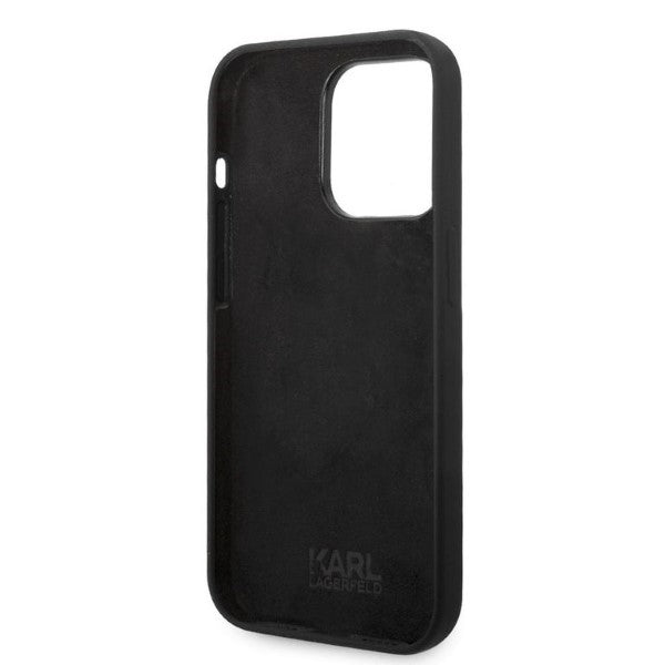 Karl Lagerfeld silikoninis dėklas iPhone 14 Pro – juodas