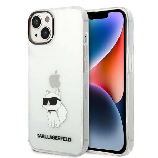 Karl Lagerfeld Choupette dėklas iPhone 14/15 Plus – skaidrus