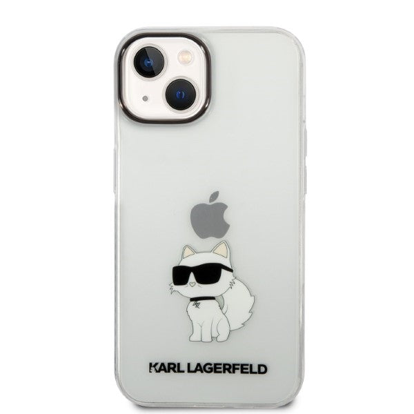 Karl Lagerfeld Choupette dėklas iPhone 14/15 Plus – skaidrus