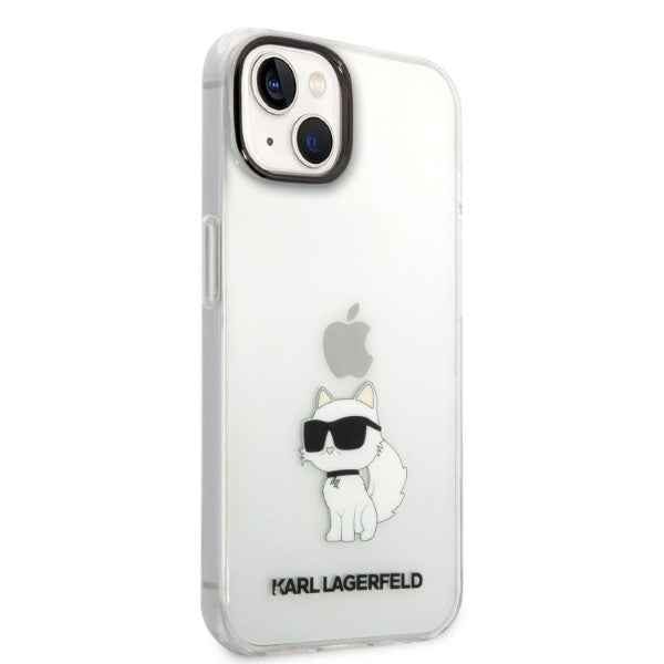 Karl Lagerfeld Choupette dėklas iPhone 14/15 Plus – skaidrus