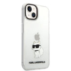 Karl Lagerfeld Choupette dėklas iPhone 14/15 Plus – skaidrus